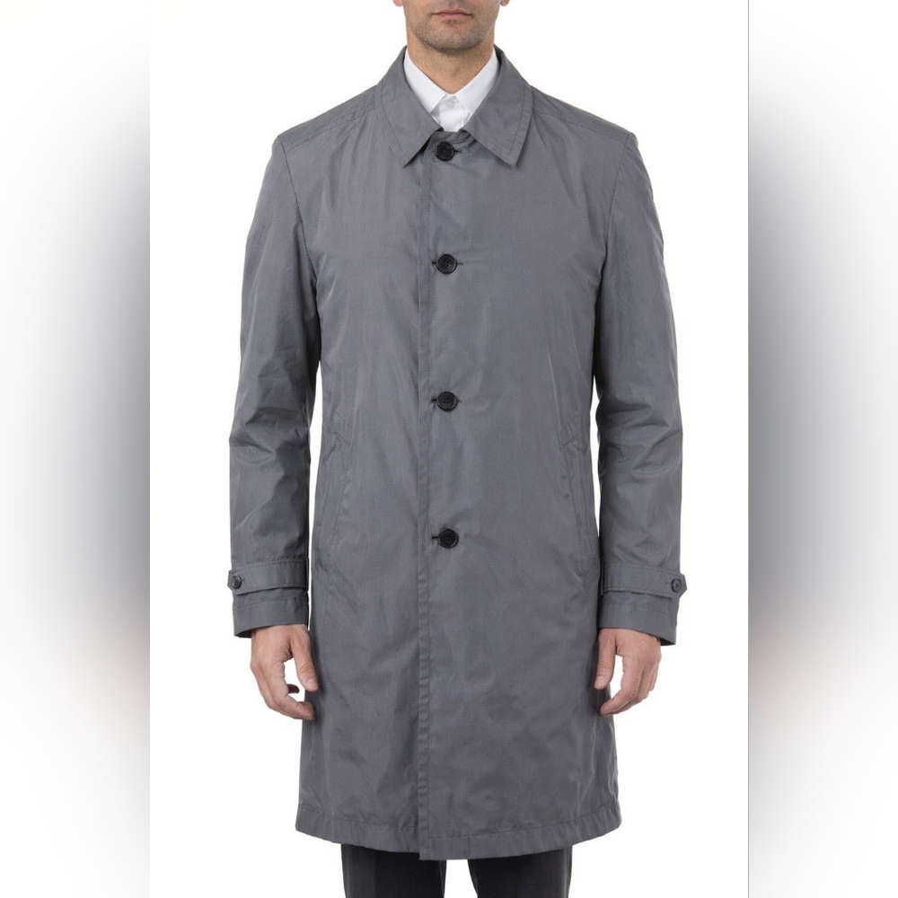 Hugo Boss Gray Men's Trench Coat Water Resistant 38 Medium M
